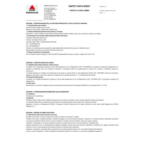 Pastelli a cera Primo 9x85 mm conf. 12 colori assortiti 0502PC12AD